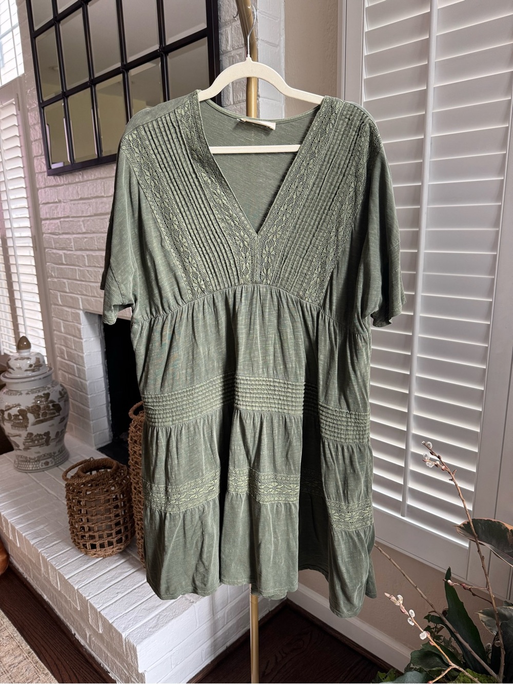 Lucky Brand Pintuck Mini Dress